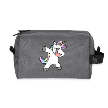 Dab Dance Dabbing Unicorn Dancing Unicorn - Recycled Toiletry Zip Bag - anthracite - Front