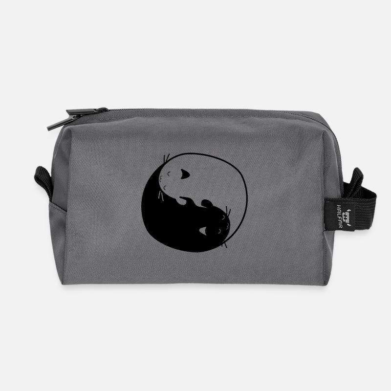 Katze yin yang - Recycelte Kulturtasche - Anthrazit