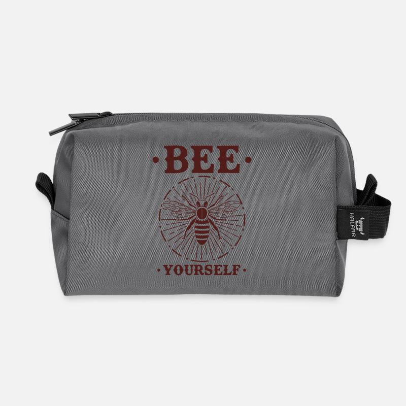 Sei du Selbst Biene Wespe Hummel Fliege Hornisse - Recycelte Kulturtasche - Anthrazit