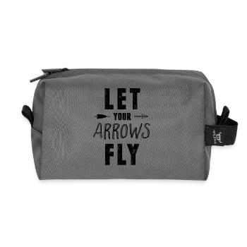 Archery Bow Bow Gift Birthday - Recycled Toiletry Zip Bag - anthracite - Front