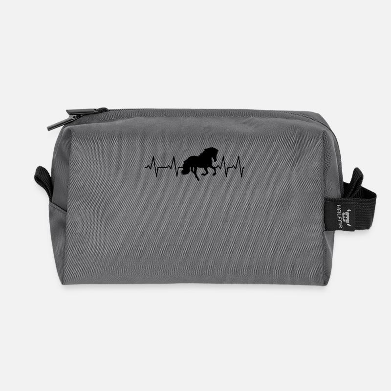 Pferde Heartbeat Shirt Geschenk Mädchen Reiter - Recycelte Kulturtasche - Anthrazit