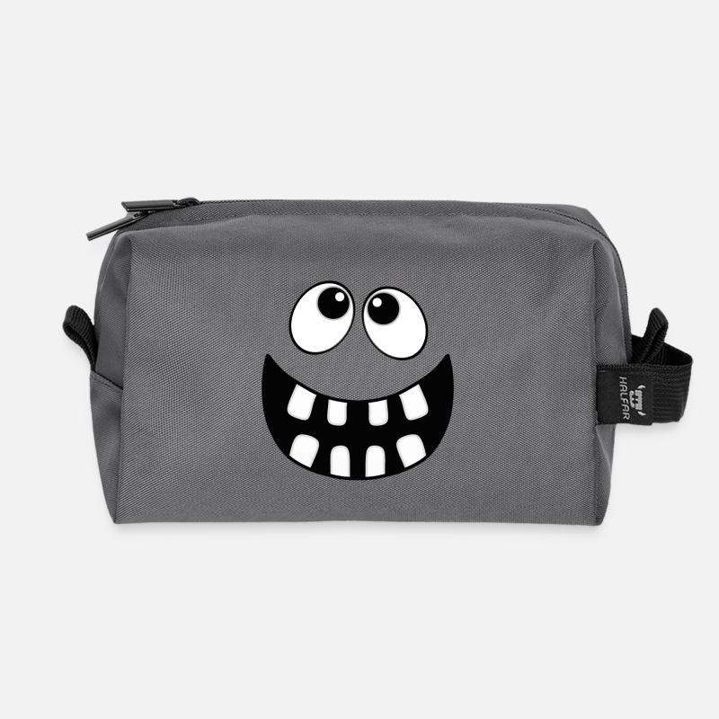 Gesicht - Recycelte Kulturtasche - Anthrazit