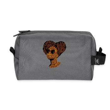 Black Girl - Melanin Afro Dunkelhäutig Farbig - Recycelte Kulturtasche - Anthrazit - Vorne