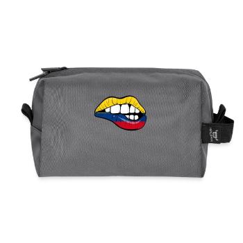 Kolumbien Fußball Geschenk Colombia Fan Sexy - Recycelte Kulturtasche - Anthrazit - Vorne