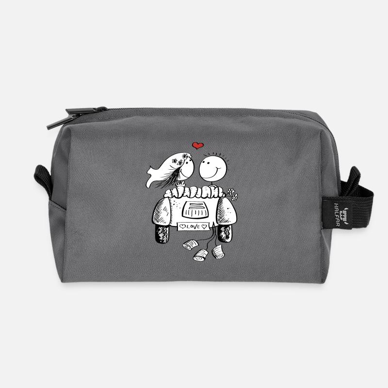 Hochzeit Auto mit Verliebtem Hochzeitspaar - Recycelte Kulturtasche - Anthrazit