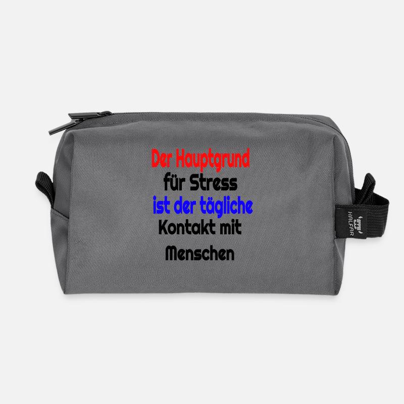 Witziger spruch - Recycelte Kulturtasche - Anthrazit