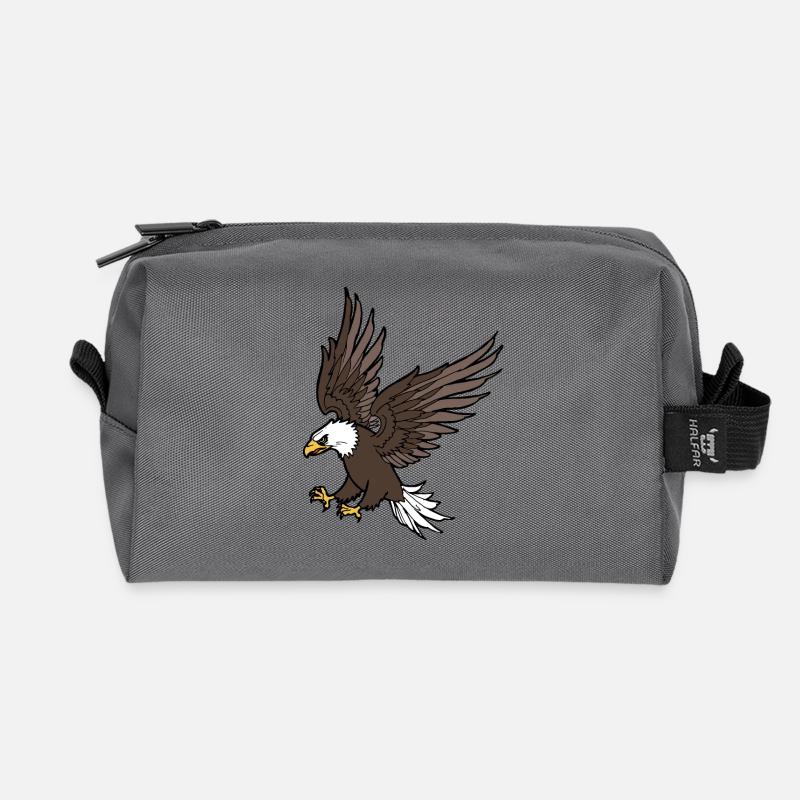 Adler greift an - Recycelte Kulturtasche - Anthrazit