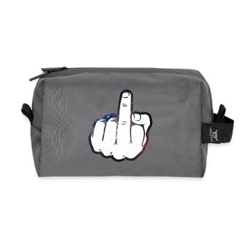 Caricature du doigt - Trousse de toilette en tissu recyclé - anthracite - Devant