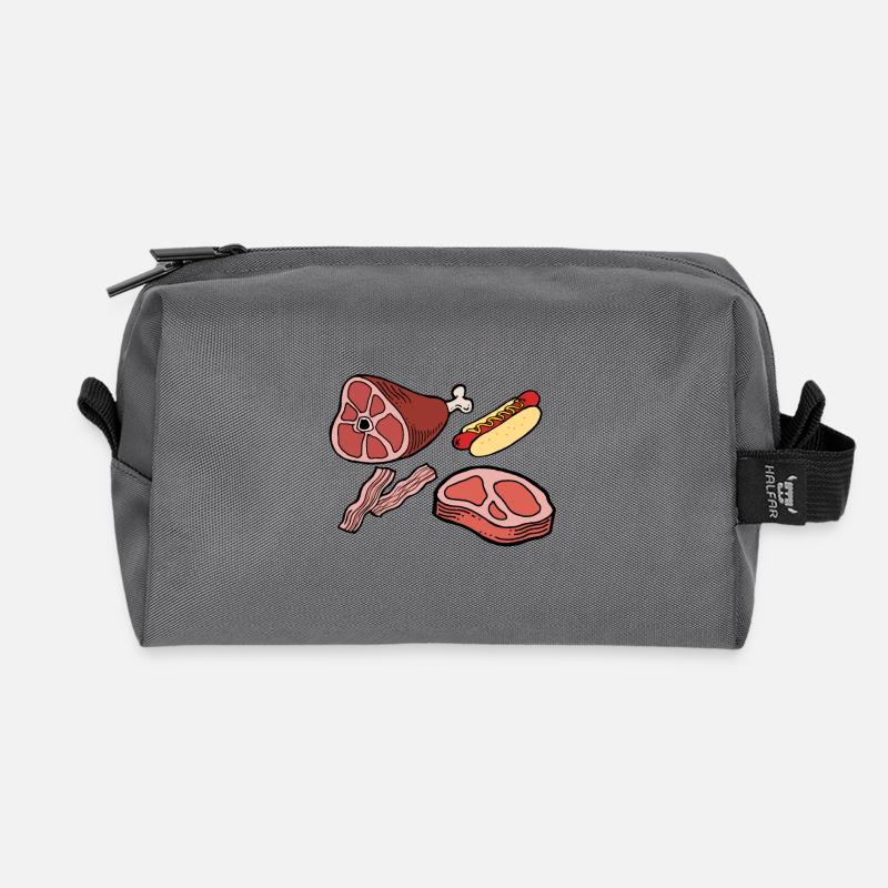 meat - Recycled Toiletry Zip Bag - anthracite