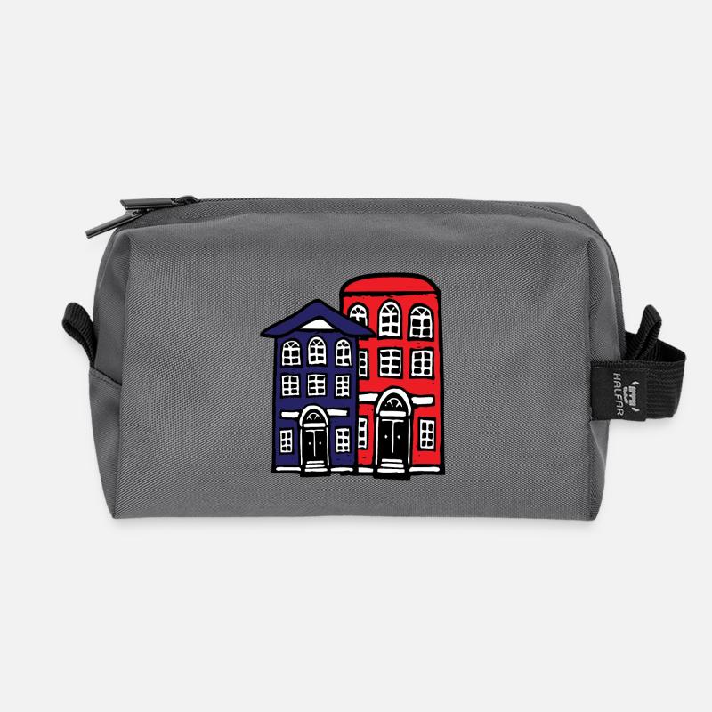building - Recycled Toiletry Zip Bag - anthracite