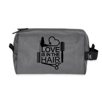 Love is in the hair (1c) - Recycelte Kulturtasche - Anthrazit - Vorne