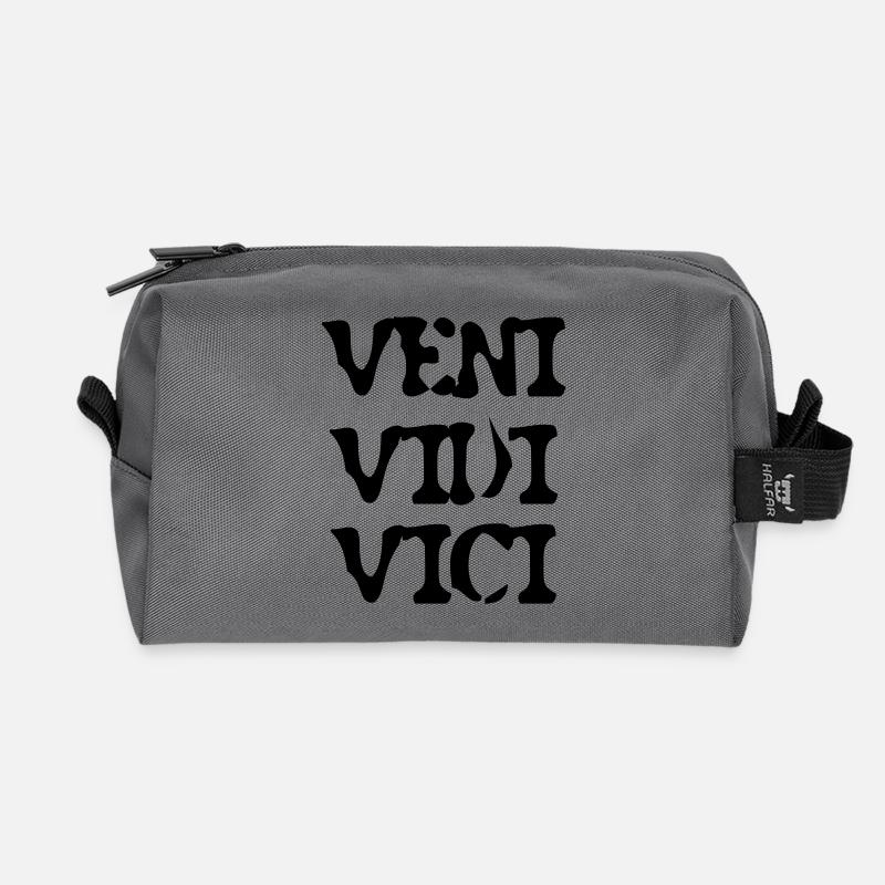 Veni Vidi Vici ! - Recycled Toiletry Zip Bag - anthracite
