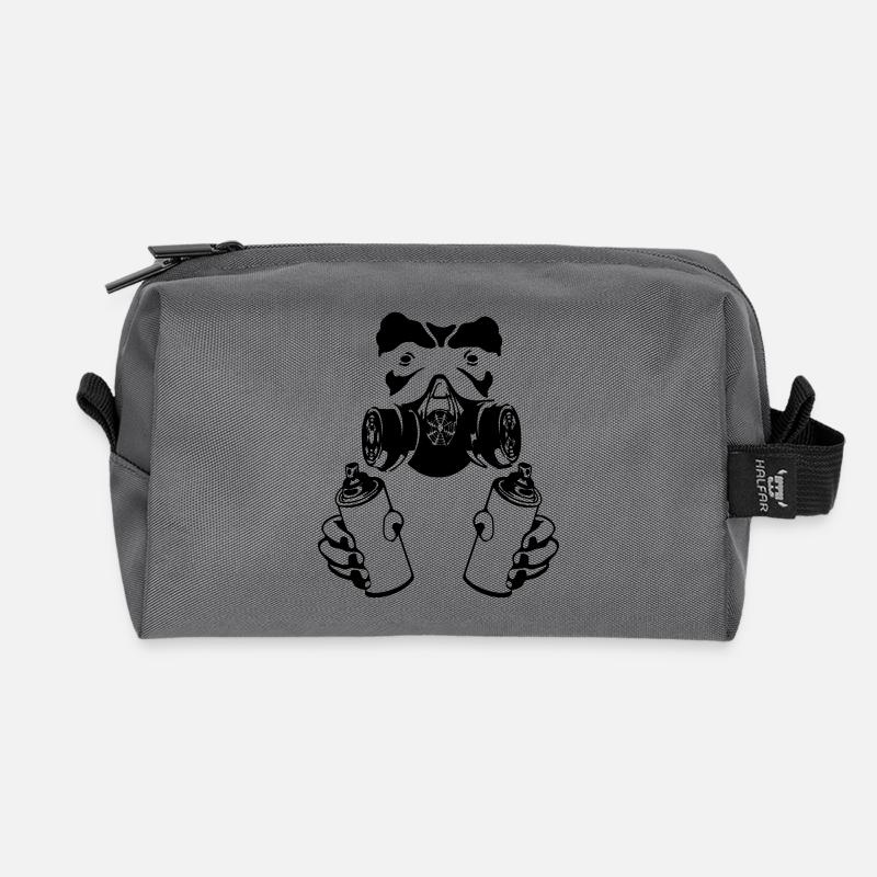 graffiti monkey - Recycelte Kulturtasche - Anthrazit