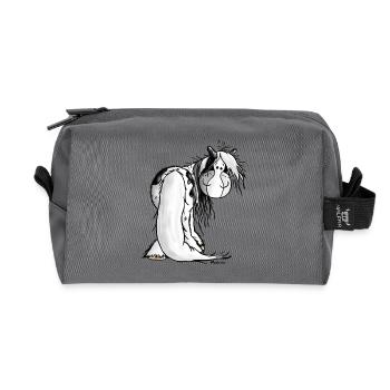 Gypsy Cob - Irish Cob - Pinto – Horse - Recycled Toiletry Zip Bag - anthracite - Front