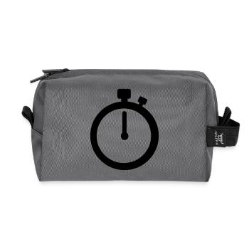 Stop watch - Recycled Toiletry Zip Bag - anthracite - Front
