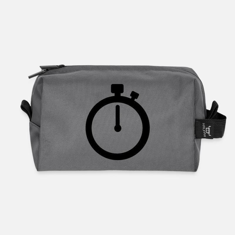 Stoppuhr - Recycelte Kulturtasche - Anthrazit