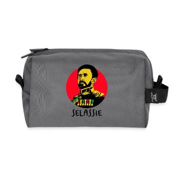 Haile Selassie - Roi des Rois - Reggae Rasta - Trousse de toilette en tissu recyclé - anthracite - Devant