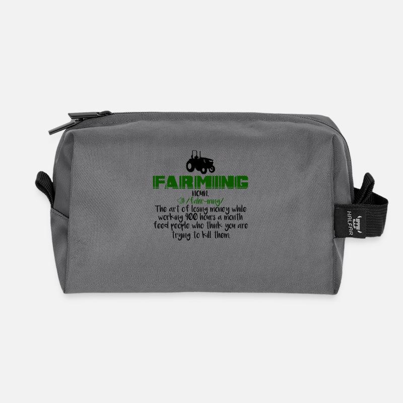Farming Definition - Recycled Toiletry Zip Bag - anthracite