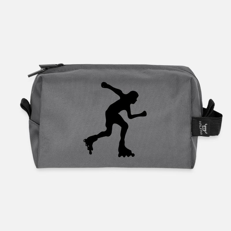 inlineskating - Recycled Toiletry Zip Bag - anthracite