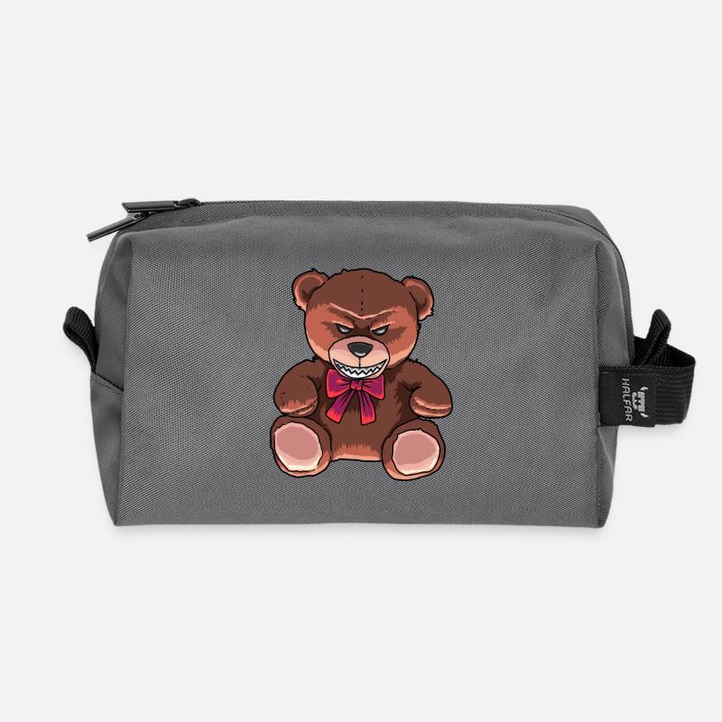 Horror Teddy verdorben schlecht Horror Halloween - Recycelte Kulturtasche - Anthrazit