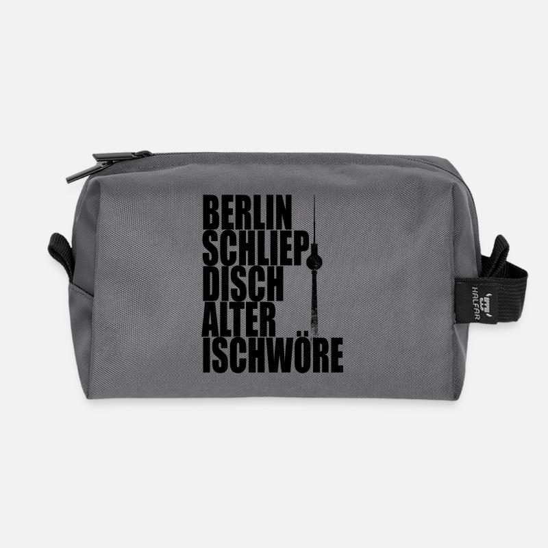 Berlin Schliep Disch Alter Ischwöre Ich liebe Dich - Recycelte Kulturtasche - Anthrazit