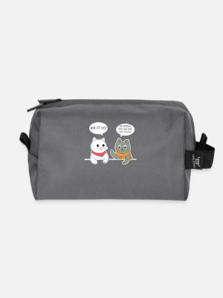 Katzen Sprüche T-Shirt Wer ist das? Das ist ein - Recycelte Kulturtasche - Anthrazit