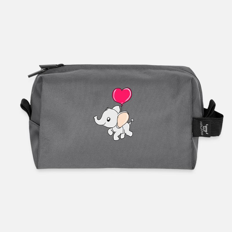 Elefant - Recycelte Kulturtasche - Anthrazit