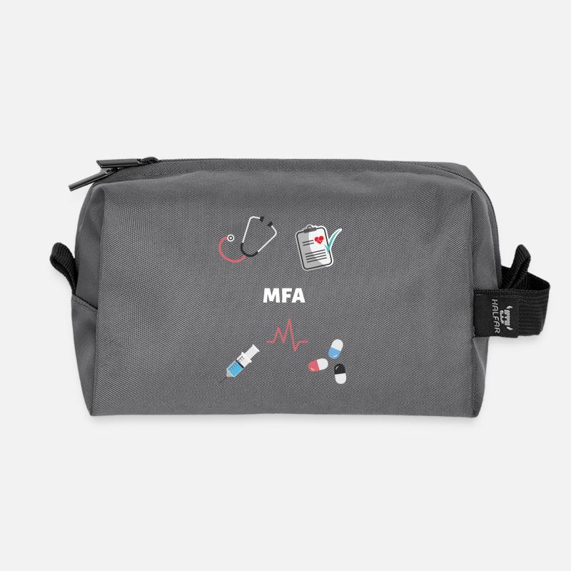 Arzthelferin MFA Stethoskop Pillen QM Spritze - Recycelte Kulturtasche - Anthrazit