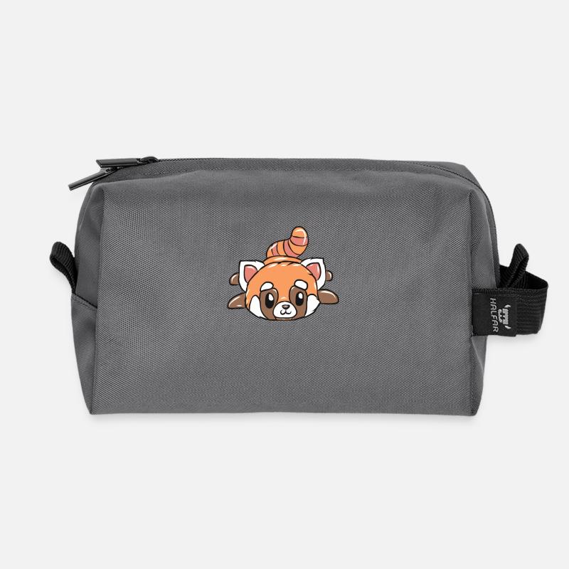 Roter Panda - Recycelte Kulturtasche - Anthrazit