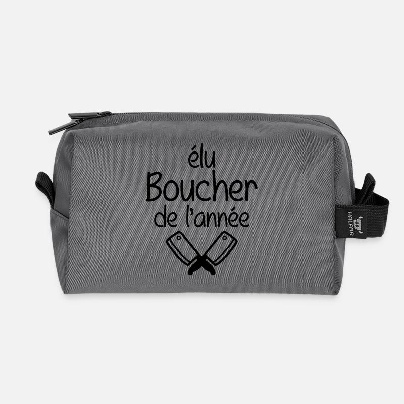 élu Boucher de l'année ! - Trousse de toilette en tissu recyclé - anthracite