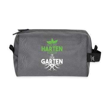 Garten T-Shirt Nur die Harten kommen in den Garten - Recycelte Kulturtasche - Anthrazit - Vorne