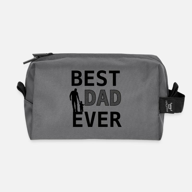 Best Dad Glitzer Design - Recycelte Kulturtasche - Anthrazit