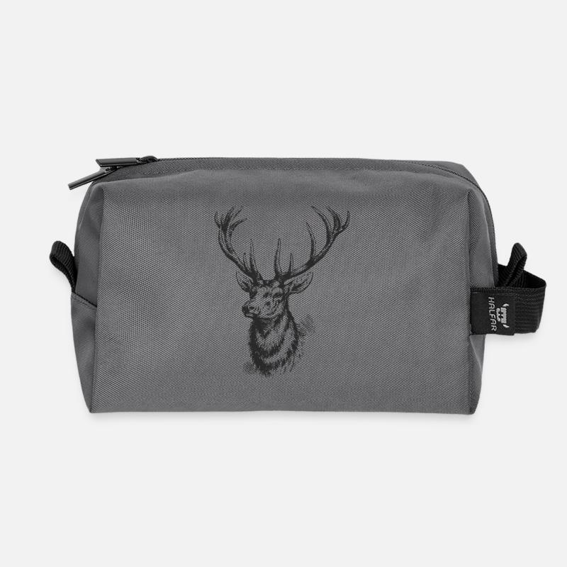 Hirsch - Recycelte Kulturtasche - Anthrazit