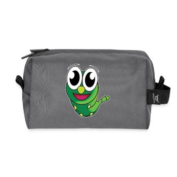Drôle de chenille - design - Trousse de toilette en tissu recyclé - anthracite - Devant