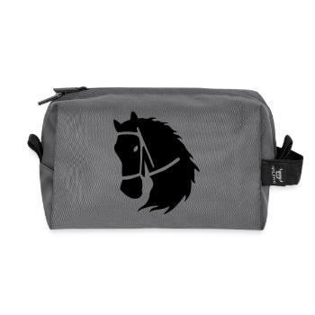 équitation - Trousse de toilette en tissu recyclé - anthracite - Devant