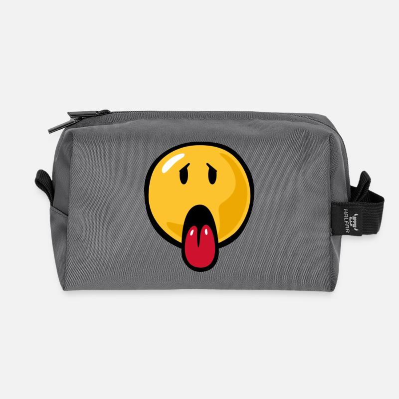 Smiley sick - Recycelte Kulturtasche - Anthrazit