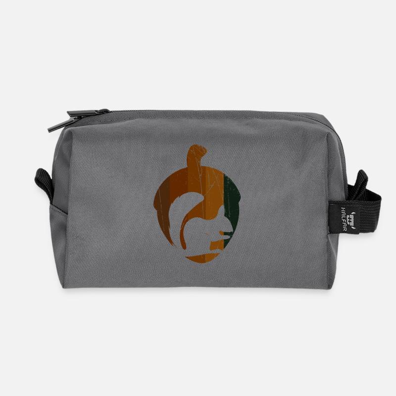 Haselnuss - Eichhörnchen - Recycelte Kulturtasche - Anthrazit