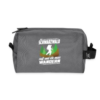 Der Schwarzwald ruft und ich muss Wandern - Recycelte Kulturtasche - Anthrazit - Vorne