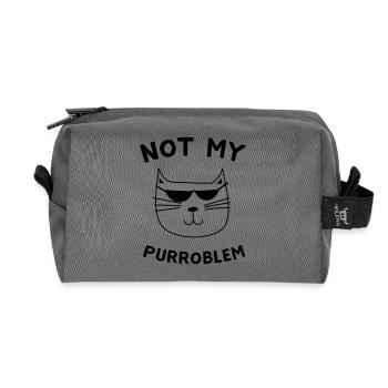 Not My Purroblem - Recycled Toiletry Zip Bag - anthracite - Front