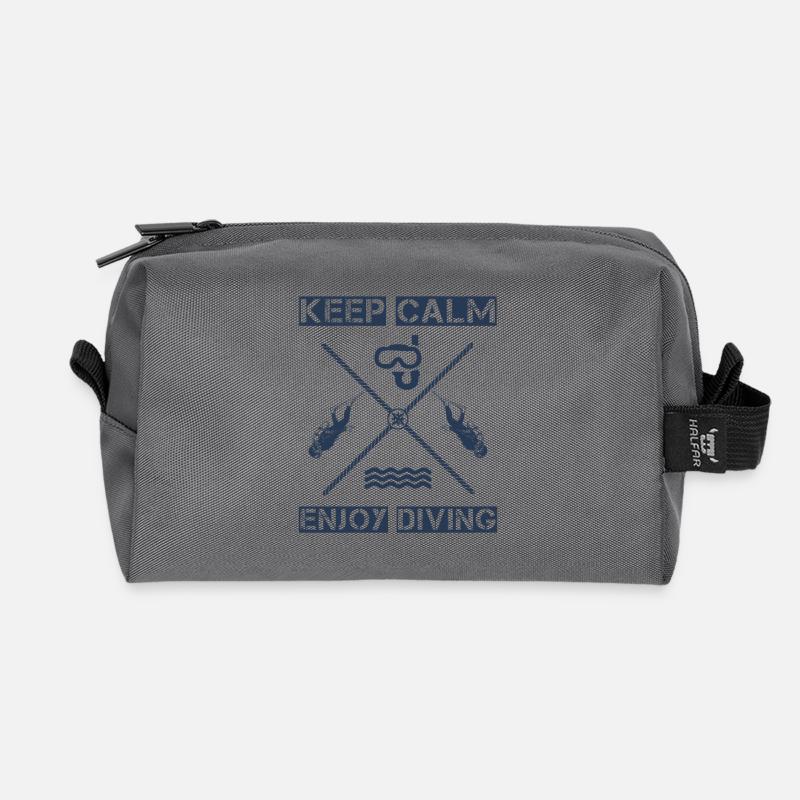 Keep Calm - Enjoy Diving - Recycelte Kulturtasche - Anthrazit