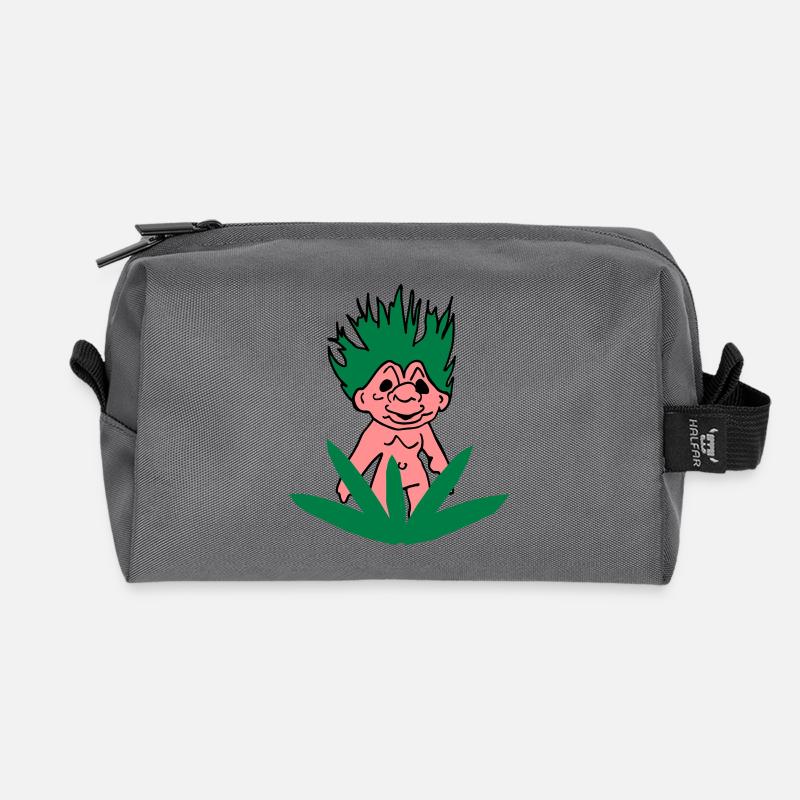Troll Dich raus! - Recycelte Kulturtasche - Anthrazit