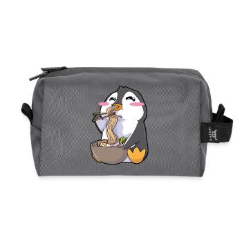 Lustiger Pinguin Ramen Kawaii - Recycelte Kulturtasche - Anthrazit - Vorne