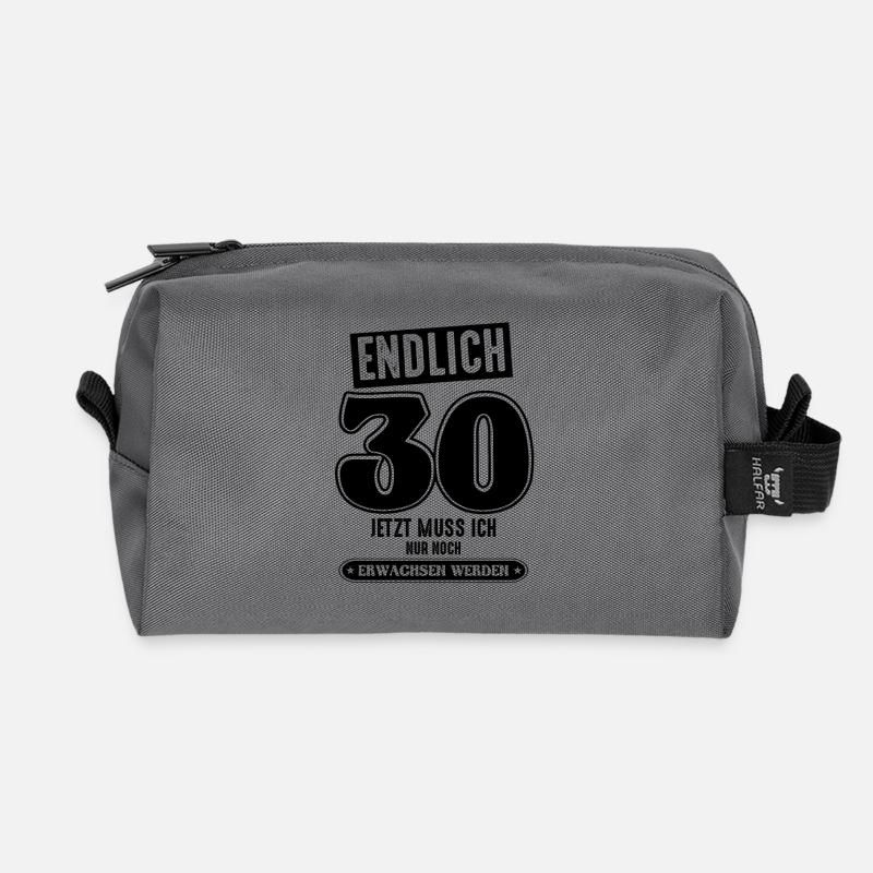 30 Geburtstag 30 jetzt muss ich nur - Recycelte Kulturtasche - Anthrazit