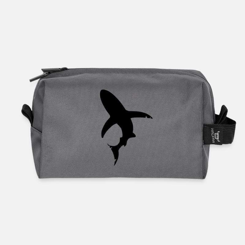 Hai Fisch Silhouette - Recycelte Kulturtasche - Anthrazit