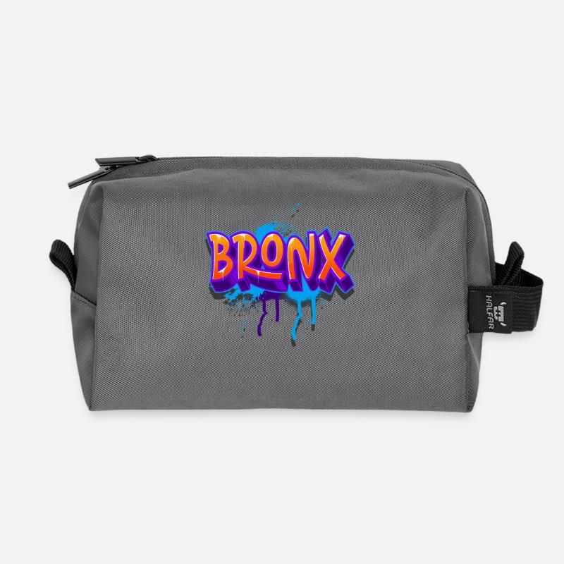 Bronx graffiti - Recycled Toiletry Zip Bag - anthracite