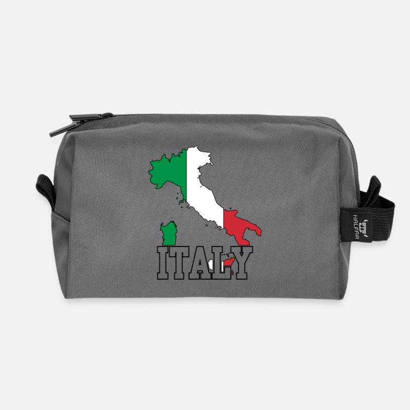 Italien - Recycelte Kulturtasche - Anthrazit