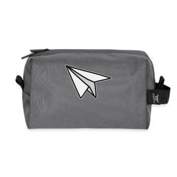 Légèreté et liberté avion en papier - Trousse de toilette en tissu recyclé - anthracite - Devant