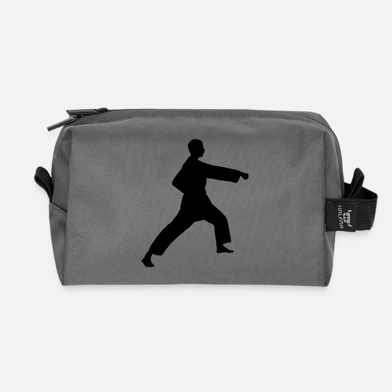 Punch karate or teakwondo punch - Recycled Toiletry Zip Bag - anthracite