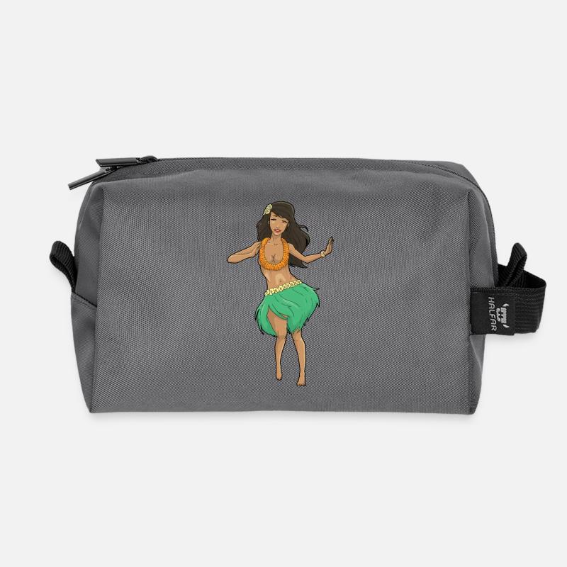 Hula Tänzerin - Recycelte Kulturtasche - Anthrazit