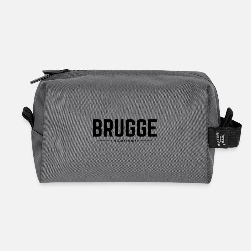 Brugge coordinates - Recycled Toiletry Zip Bag - anthracite